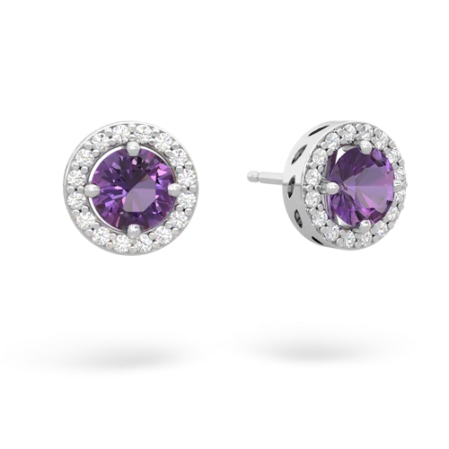 amethyst halo earrings