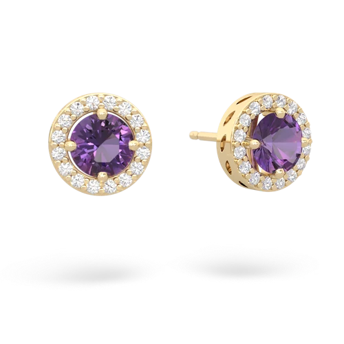 amethyst halo earrings