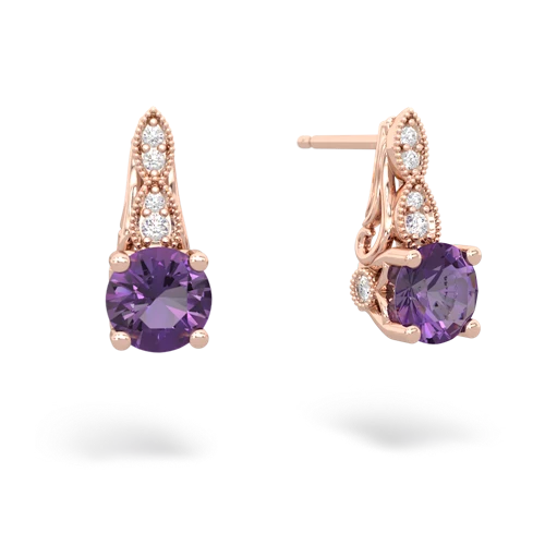 amethyst halo drop earrings