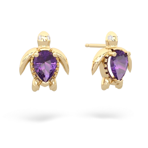 amethyst sea turtle earrings