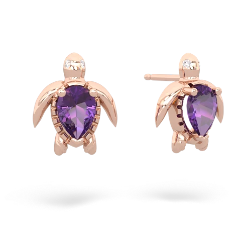 amethyst sea turtle earrings