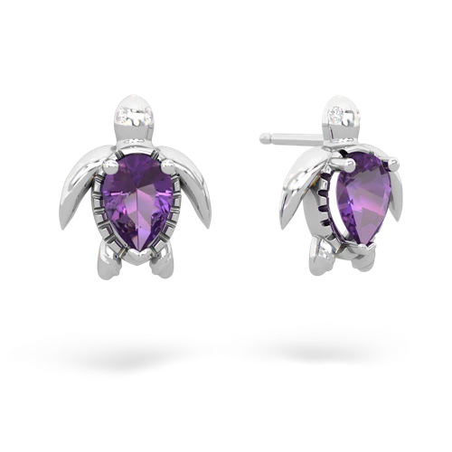 amethyst sea turtle earrings