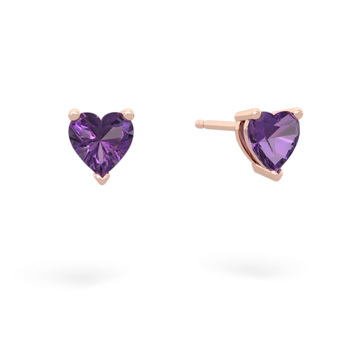 Amethyst Heart Stud Genuine Amethyst earrings Earrings