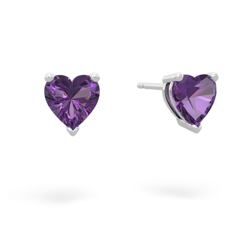 Amethyst Heart Stud Genuine Amethyst earrings Earrings