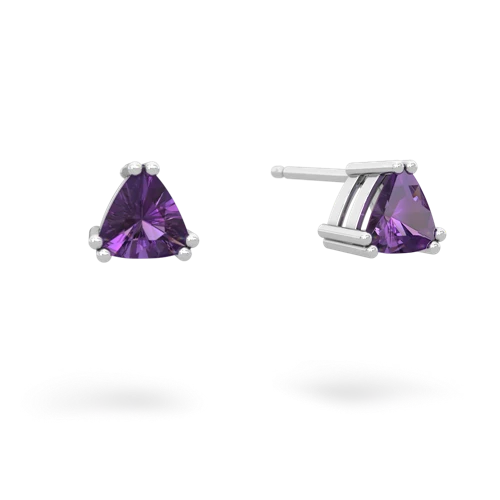 amethyst trillion stud earrings