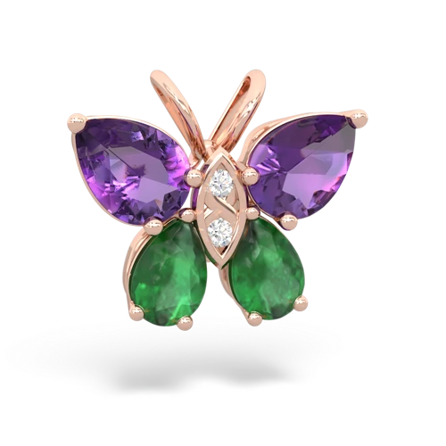 amethyst-emerald butterfly pendant