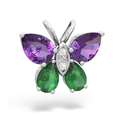 amethyst-emerald butterfly pendant