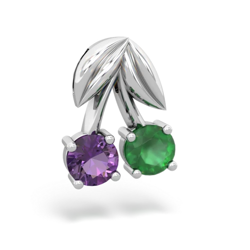 amethyst-emerald cherries pendant