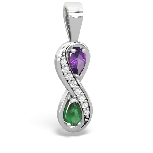 amethyst-emerald keepsake infinity pendant