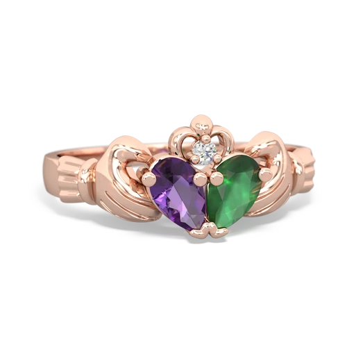 amethyst-emerald claddagh ring