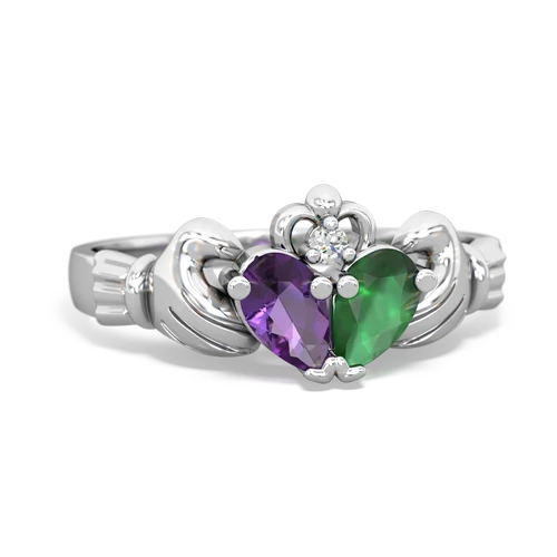 amethyst-emerald claddagh ring