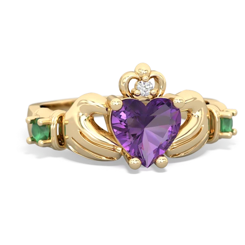 amethyst-emerald claddagh ring