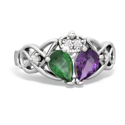 amethyst-emerald claddagh ring