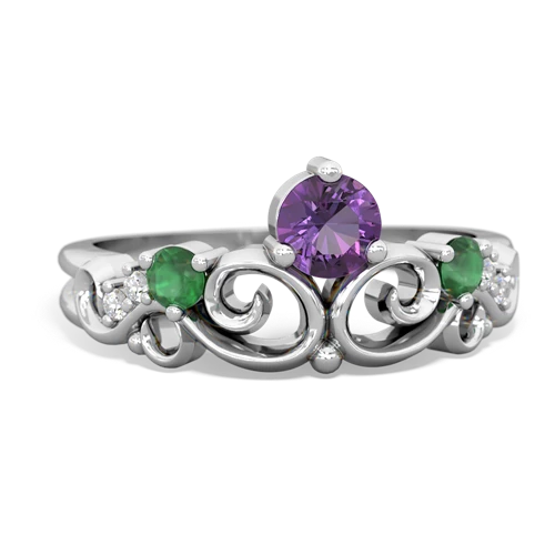 amethyst-emerald crown keepsake ring