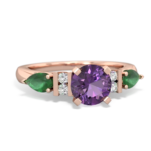 amethyst-emerald engagement ring