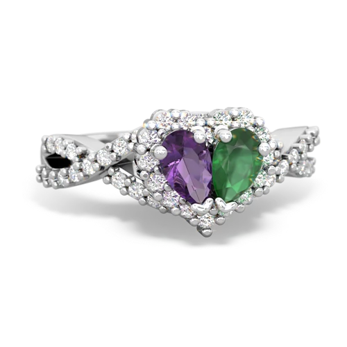 amethyst-emerald engagement ring