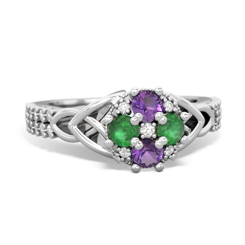 amethyst-emerald engagement ring