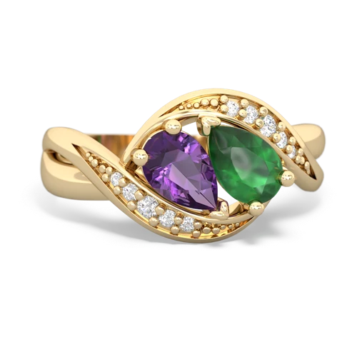 amethyst-emerald keepsake curls ring