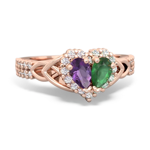 amethyst-emerald keepsake engagement ring