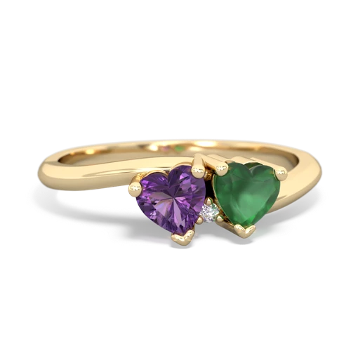 Amethyst Genuine Amethyst with Genuine Emerald Sweetheart's Promise ring Ring