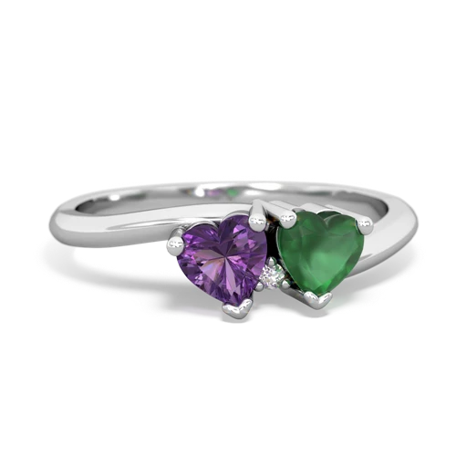 amethyst-emerald sweethearts promise ring