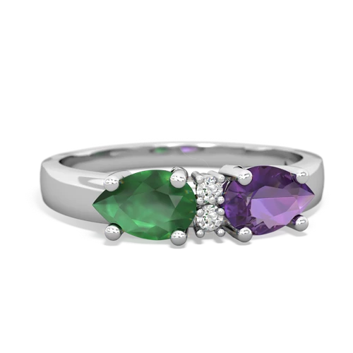 amethyst-emerald timeless ring