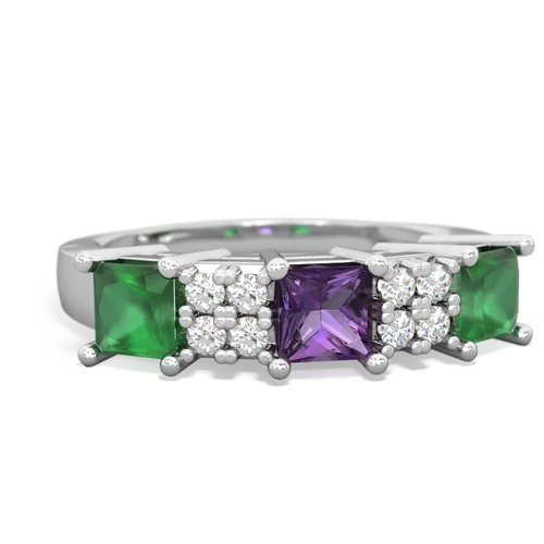 amethyst-emerald timeless ring