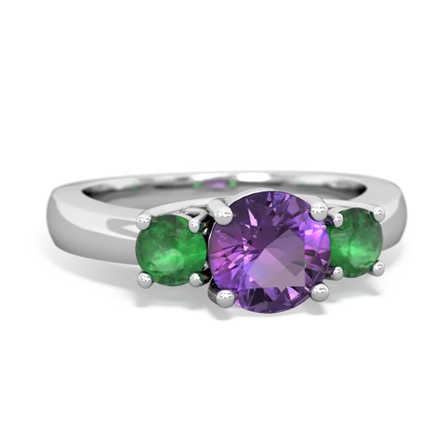 amethyst-emerald timeless ring