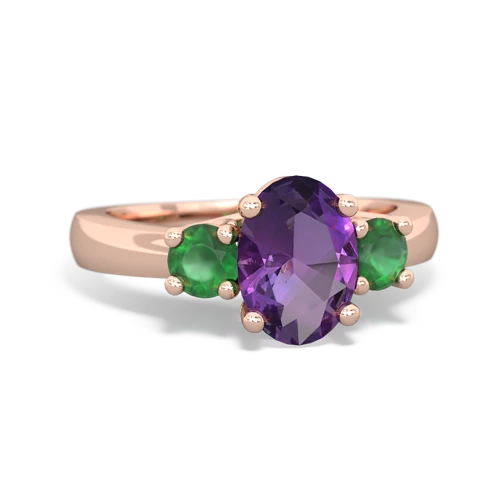 amethyst-emerald timeless ring