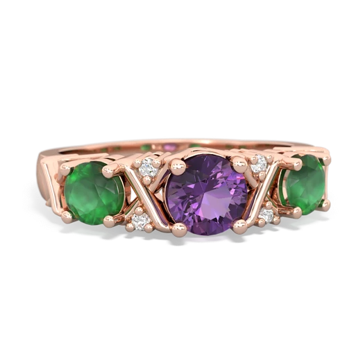 amethyst-emerald timeless ring