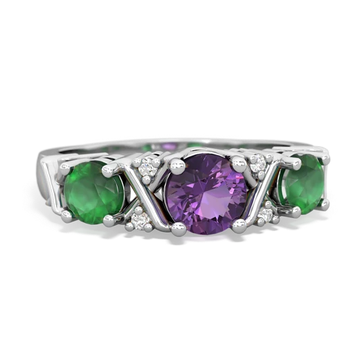 amethyst-emerald timeless ring