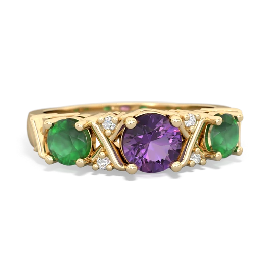 amethyst-emerald timeless ring