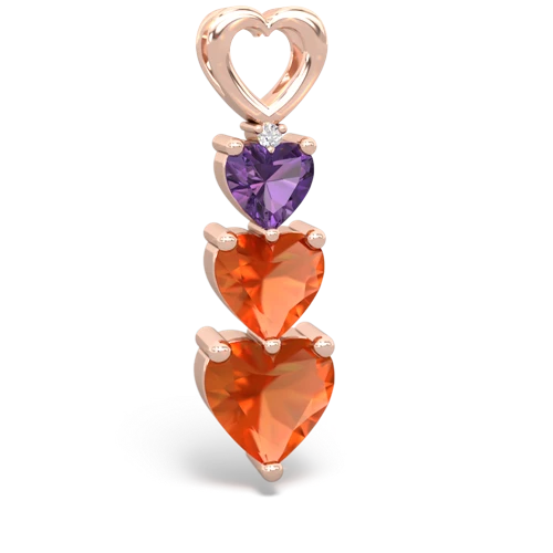 Amethyst Genuine Amethyst with Genuine Fire Opal and Genuine Peridot Past Present Future pendant Pendant