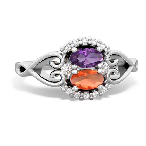 amethyst-fire opal antique keepsake ring