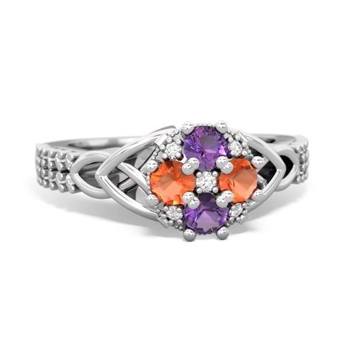 amethyst-fire opal engagement ring