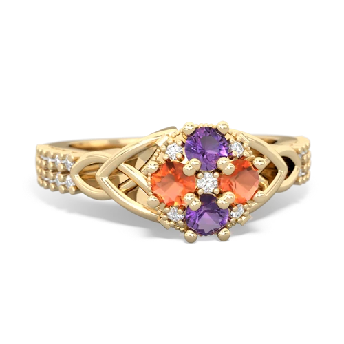 amethyst-fire opal engagement ring