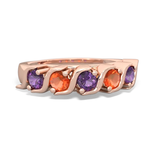 amethyst-fire opal timeless ring