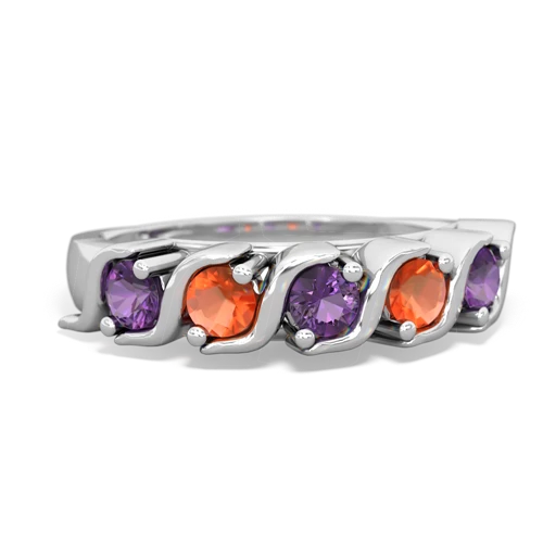 amethyst-fire opal timeless ring