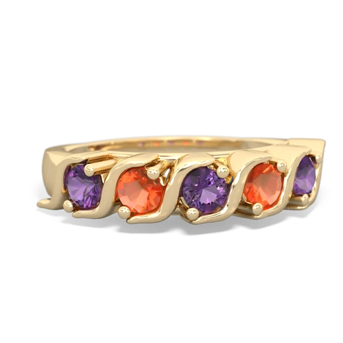 amethyst-fire opal timeless ring
