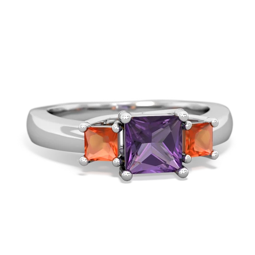 amethyst-fire opal timeless ring