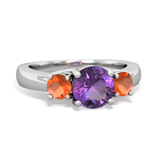 amethyst-fire opal timeless ring