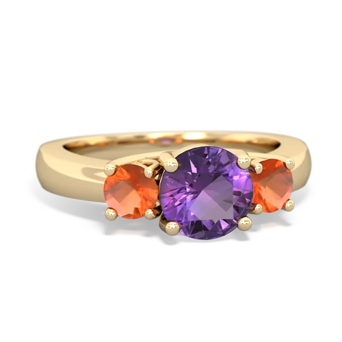 amethyst-fire opal timeless ring