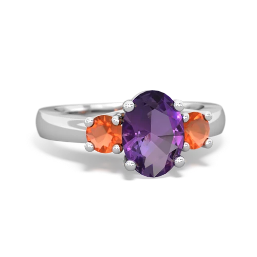 amethyst-fire opal timeless ring