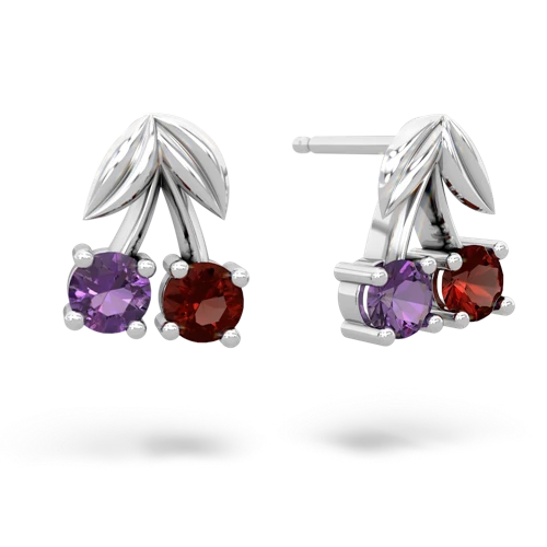 amethyst-garnet cherries earrings