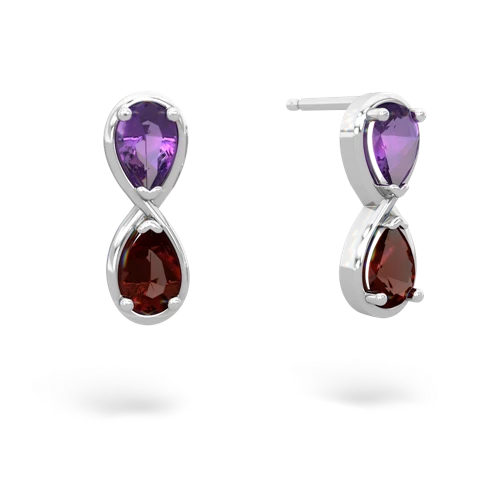 amethyst-garnet infinity earrings