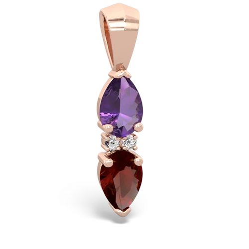 amethyst-garnet bowtie pendant