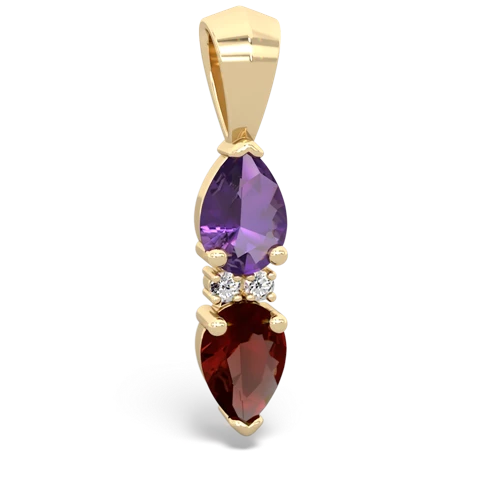 amethyst-garnet bowtie pendant