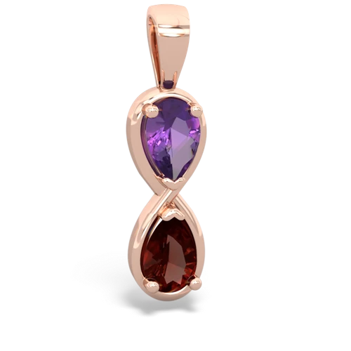 amethyst-garnet infinity pendant