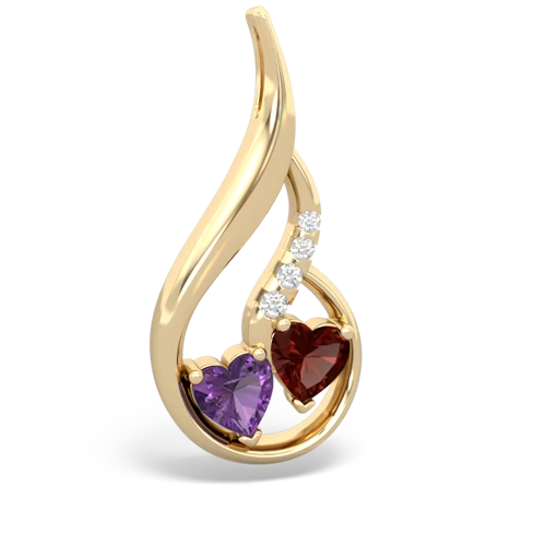 amethyst-garnet keepsake swirl pendant