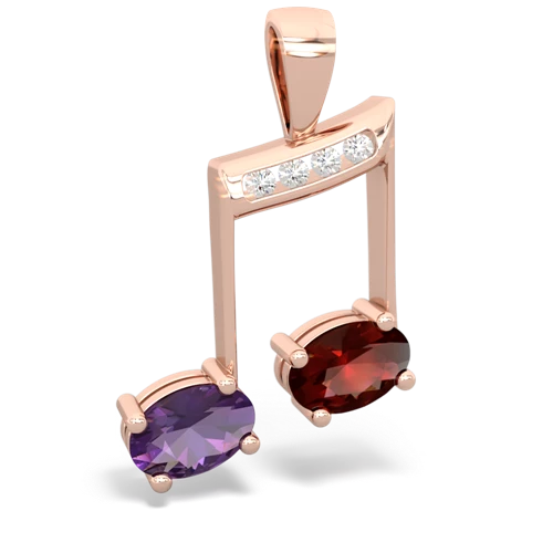 amethyst-garnet music notes pendant